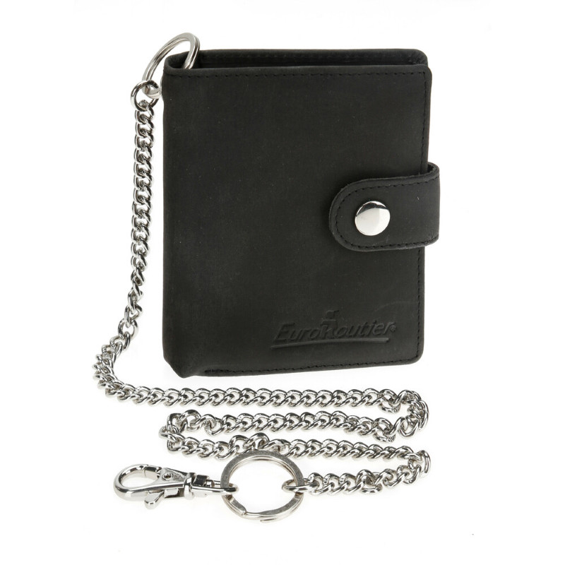 Cartera Hombre Slim De Cuero Antirrobo Con Protección RFID Negra