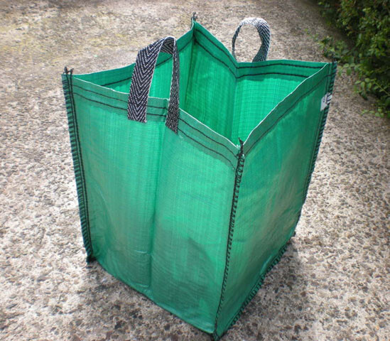 10x RE-USABLE GREEN GARDEN WASTE SACKS BAGS, RUBBLE, LAUNDRY, TOY STORAGE - 90L