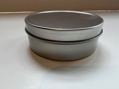 4 oz Metal Slip Lid Tin Shallow Silver - 24                        FREE SHIPPING