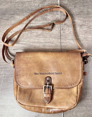 THE CHESTERFIELD BRAND BROWN LEATHER BAG SHOULDER BAG CROSSBODY BAG
