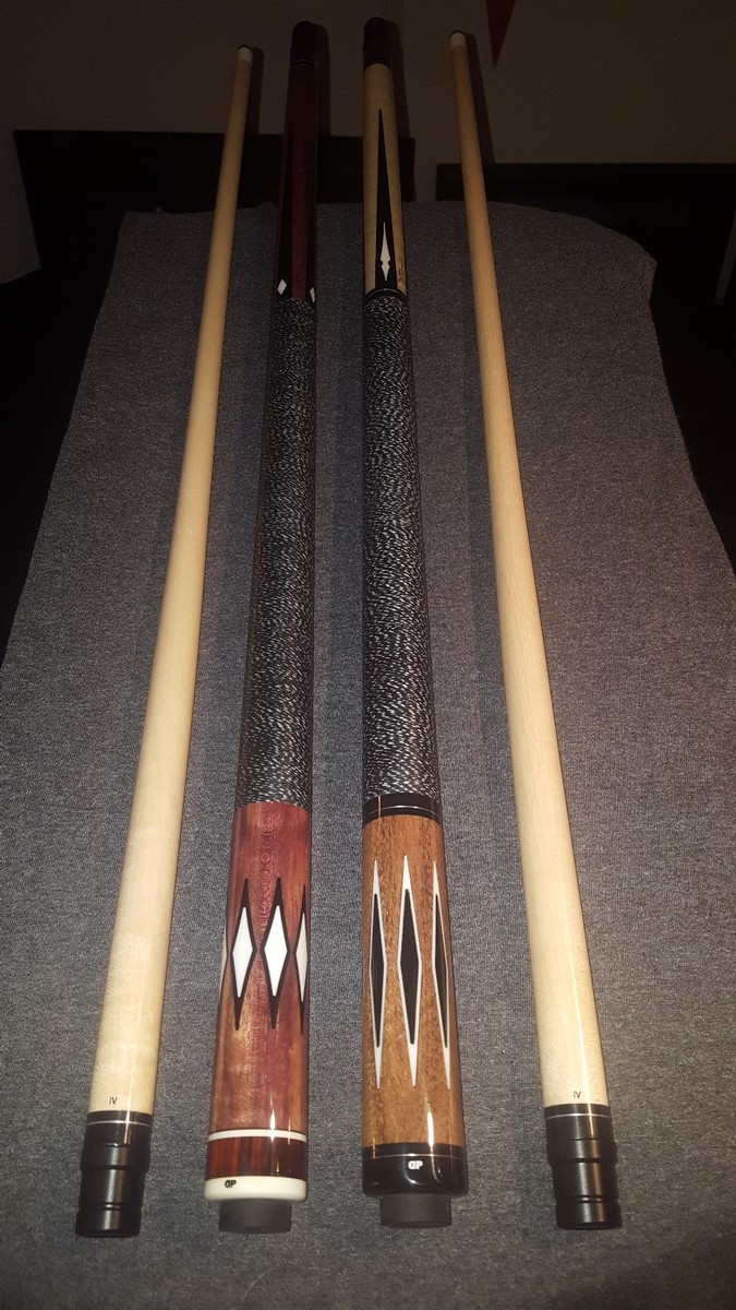 2) Dale Perry pool cues with stage 4 IV shafts, a case & joint