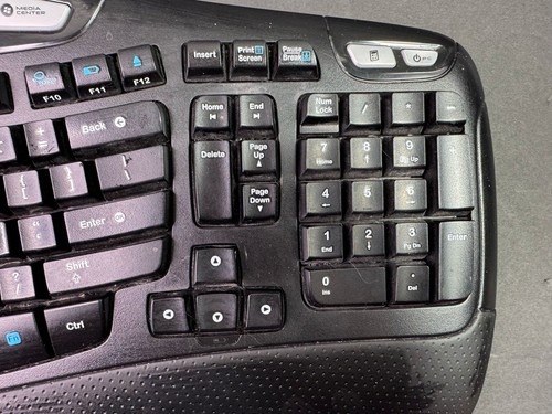 Logitech K350 Wave Keyboard Black Wireless Ergonomic NO USB Receiver Dongle - 第 3/5 張圖片