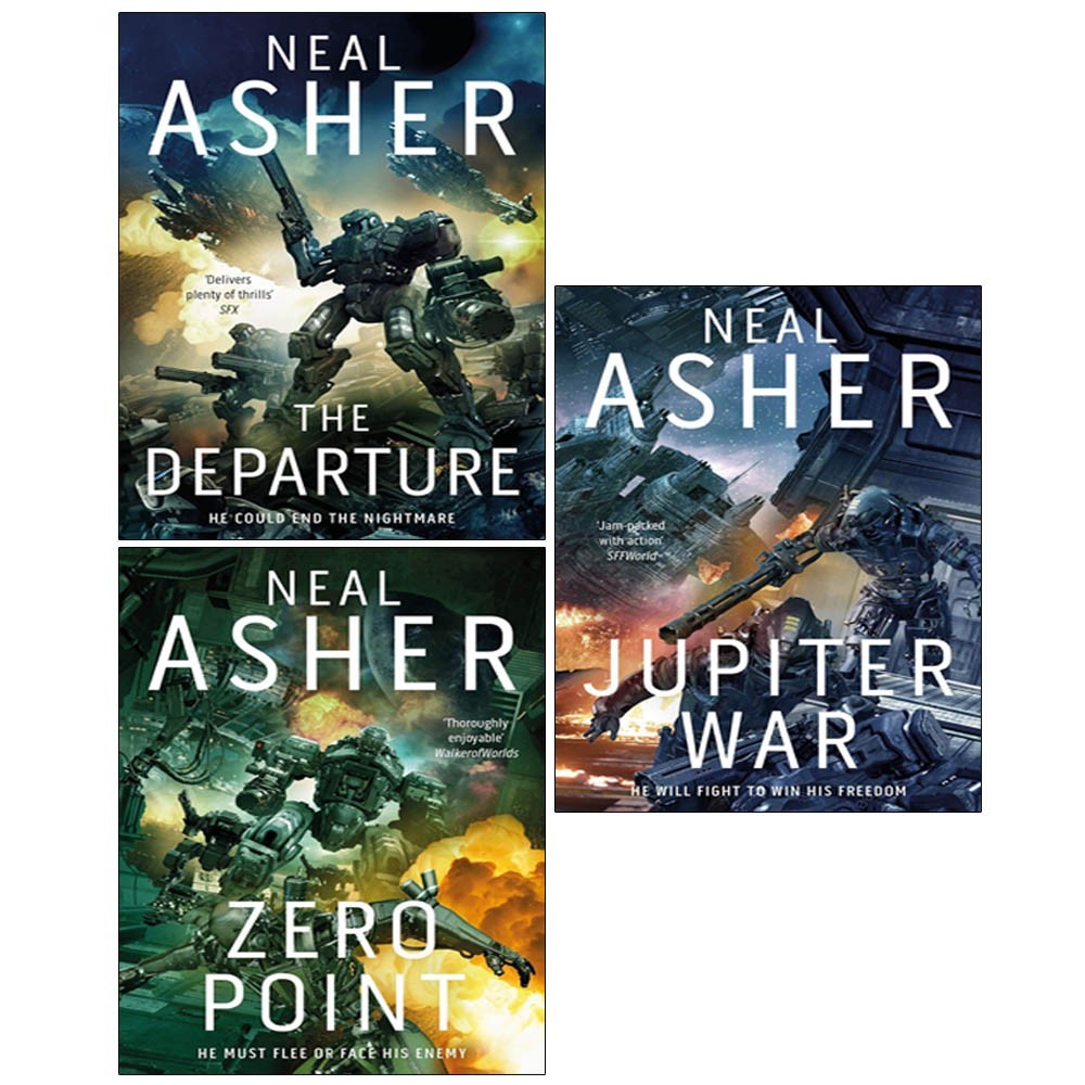 Neal Asher Owner Trilogy 3 Books Collection Set Zero Point,Jupiter War,The Depar