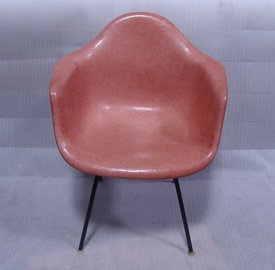 Eames fiberglass shell chair red/orange Late 1950 s