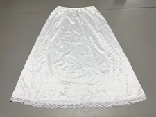 Vtg WARNERS Perfect Measure Half Slip Lace Trim Sz L 29” Antron Nylon 80s USA