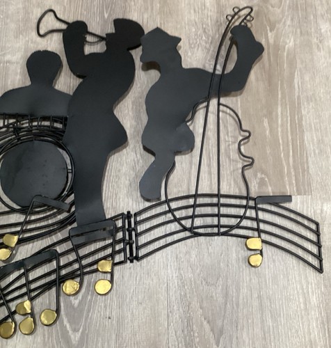 Banda de jazz de metal decoración de pared saxo trompeta piano batería banda de bajo 34x 21 música - Imagen 4 de 19