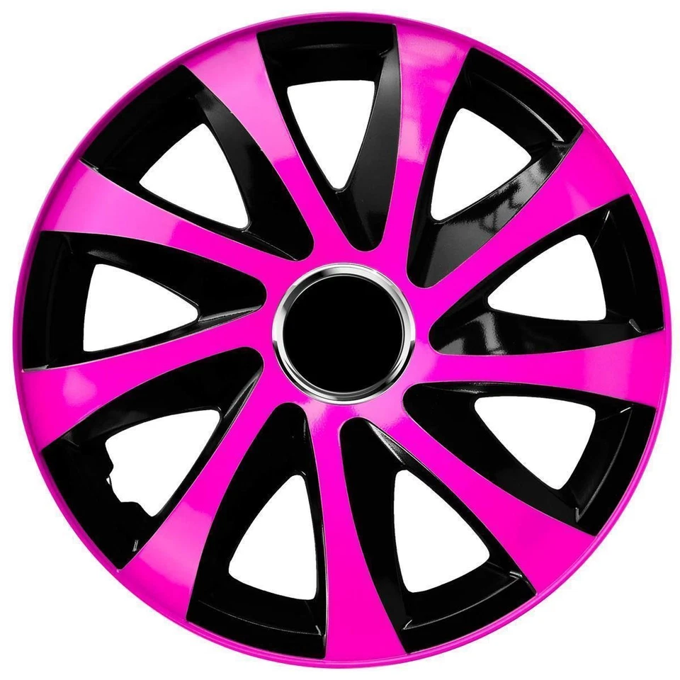 Radkappen 14 Zoll 4x NRM DRIFT Extra in Pink/Schwarz Radzierblende Radkappe - Bild 1 von 1