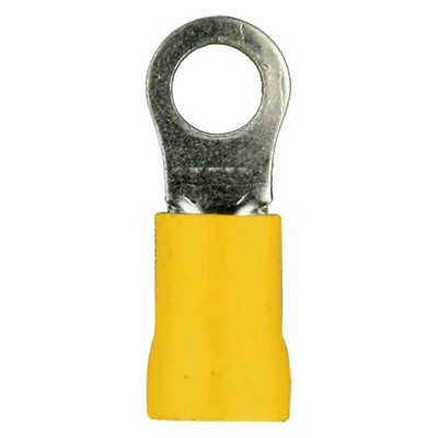 Install Bay YVRT438 3/8'' 4 Gauge Vinyl Insulated Yellow Ring Terminals