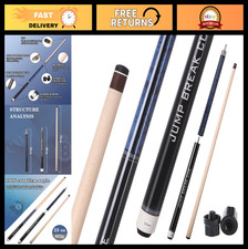 3-Piece 23oz Jump Break Pool Cue Stick, 58" Canadian Maple, 13mm Bakelite Tip