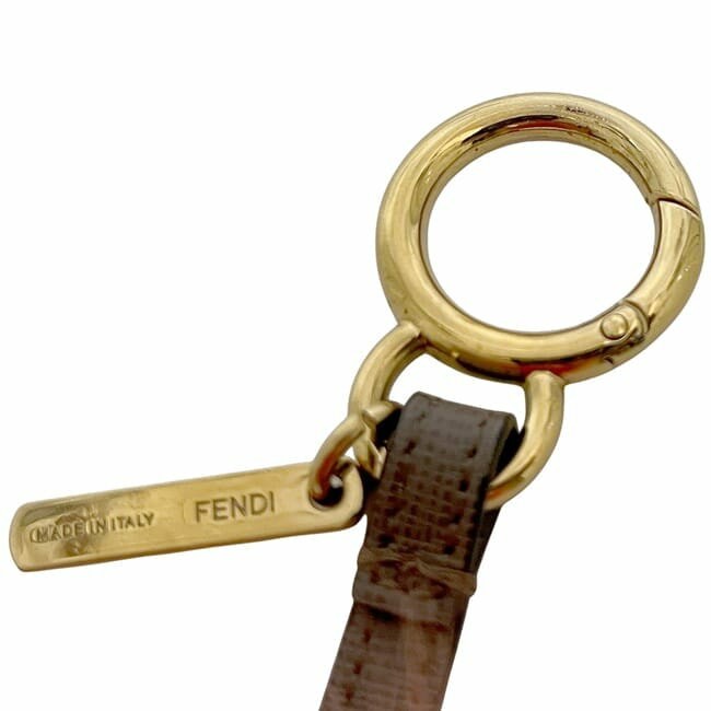 FENDI Bag Charm Key Holder Strap Fur White Orange Authentic thumbnail 15