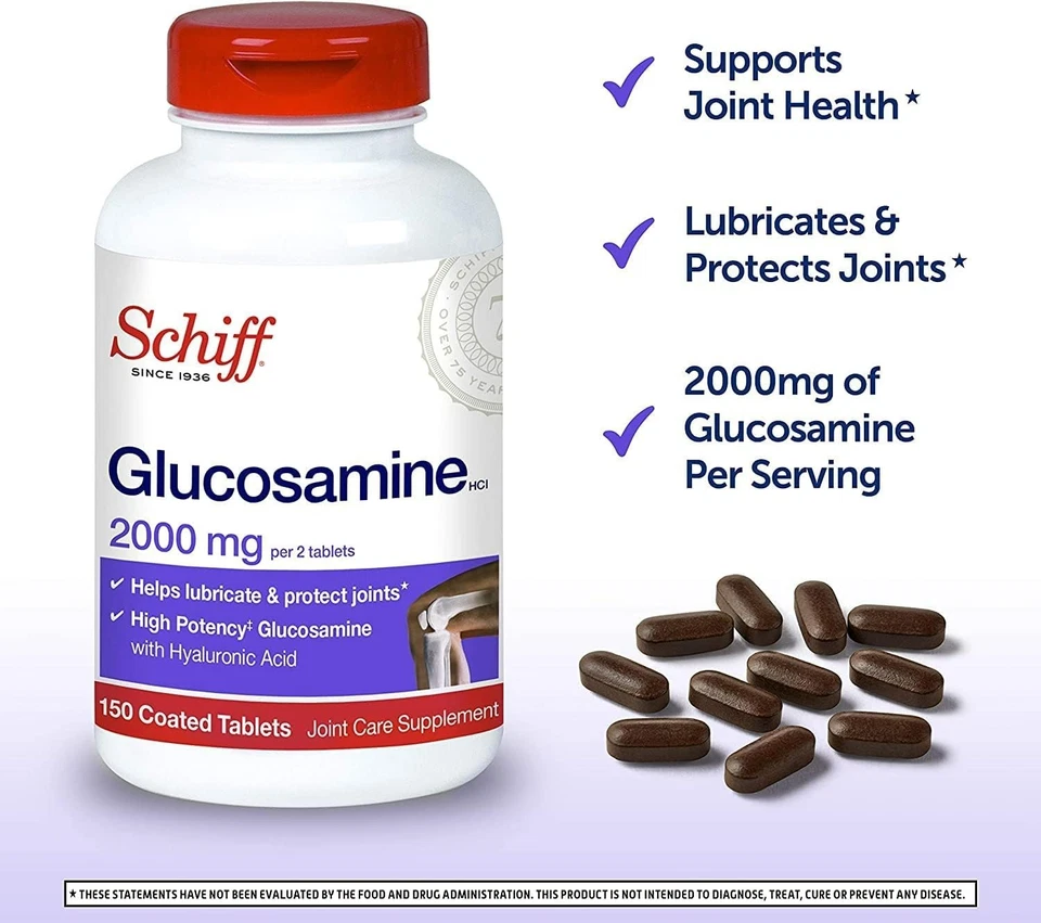 Schiff Glucosamina con Ácido Hialurónico, 2000mg para Cuidado Articular 150 ct (paquete de 2) Foto 2 de 4