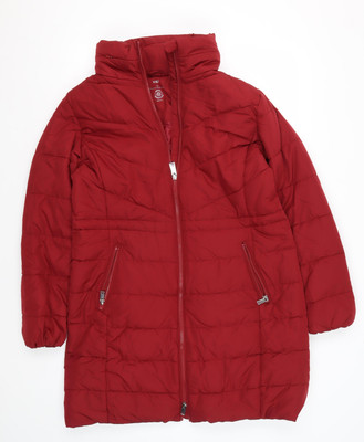 Marks and Spencer Damen rote gefütterte Jacke Größe 12