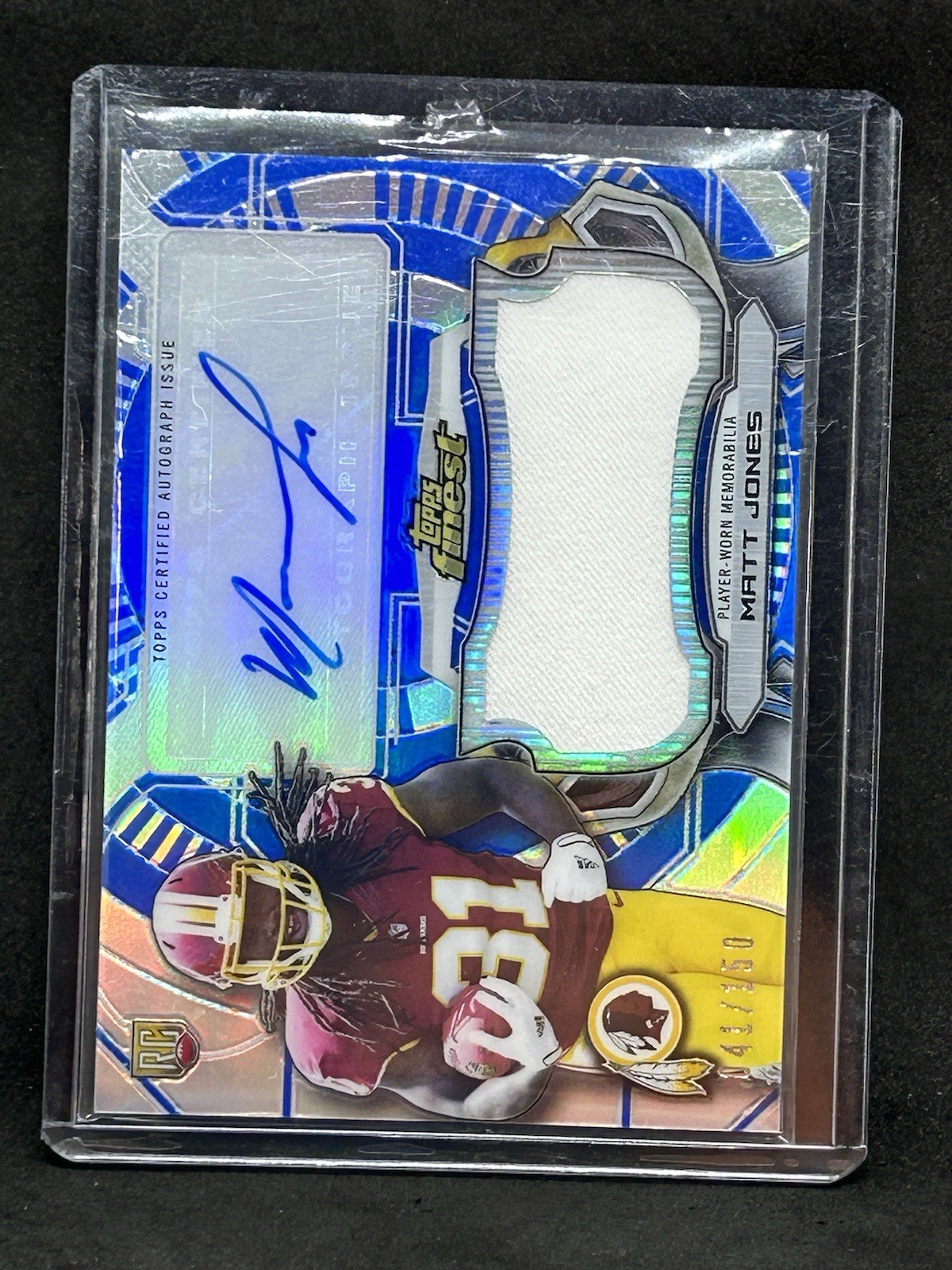 Matt Jones Finest Autograph Jumbo Relic Refractor #MJ Blue Refractor