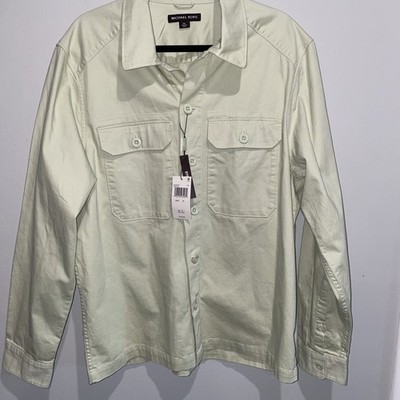 MICHAEL KORS Men's Shirt Button Down Trucker Jacket Light Green Size XL NWT $178