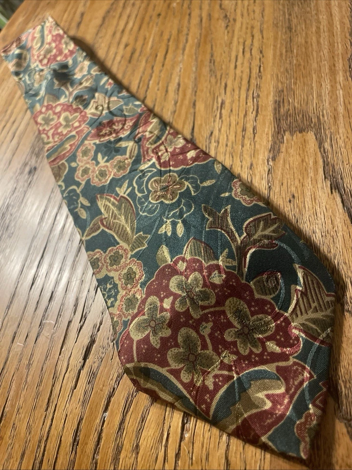 Corbata de seda jacquard Mark Shale vintage usada en excelente estado M. Pendleton hecha a mano en Italia Foto 2 de 4