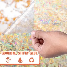 Door Window Film Privacy Static Cling Bubble Free Frost Film Etched Glass Vinyl