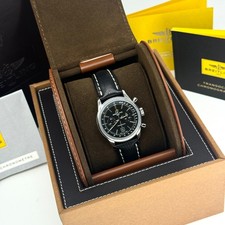 Breitling Transocean Chronograph 38 Black Dial Leather Band Steel Box Paper 2015 3