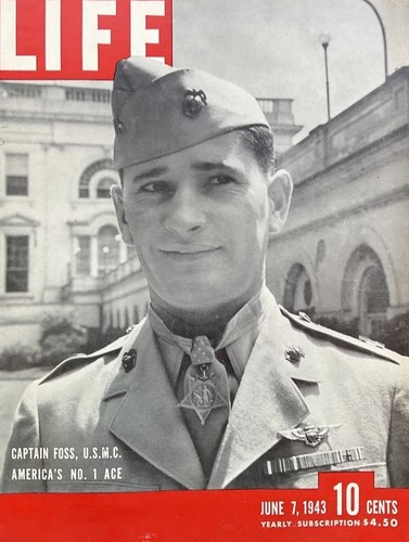 Life Magazine June 7, 1943 WWII Marine Ace Captain Joe Foss~Betty Grable