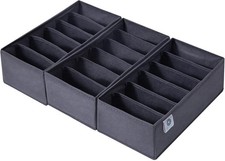 3 Pack Sock Underwear Drawer Organizer Dividers, Non-Woven Fabric