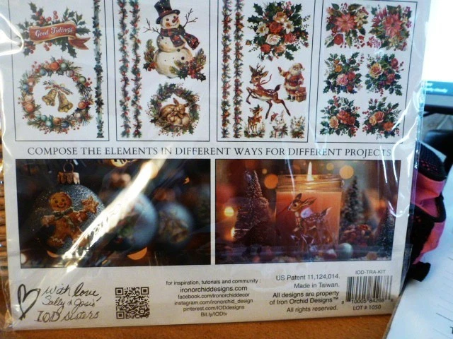 New IOD Transfers "Kitschy Christmas"  Holiday with Rub On Applicator - Image 3 of 4