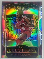 2018-19 Panini Select Hakeem Olajuwon #11 Top Selections Silver Prizm /99 HOF