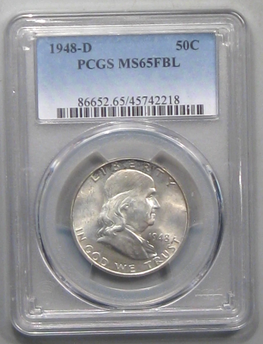 MS 65 Graded 1948 Year Franklin Half Dollars (1948-1963) for sale