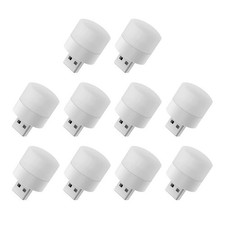 10Pcs USB Night Light USB Plug Computer Mobile  LED Night Lamp, White Light I4T4