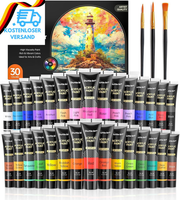 Shuttle Art Acrylfarben Set, 30 Acryl Farben In Tuben (Je 36Ml) Mit 3 Pinselset,