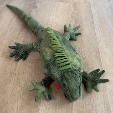 Folkmanis Iguana Dragon Lizard Hand Puppet Green 30" Plush Stuffed Animal EUC