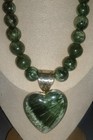 Vintage DTR Sterling Silver Seraphinite Heart  Necklace 16"-19" — photo 1