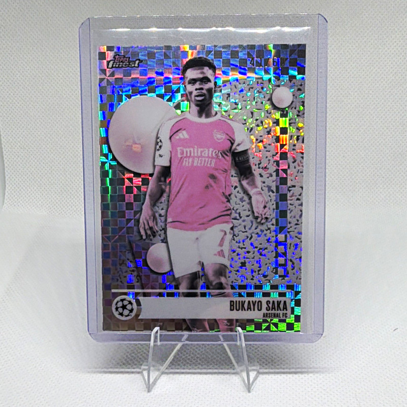 Topps Finest 2026 UEFA CL Bukayo Saka Arsenal FC #7 Pearl Checkerboard /60