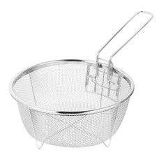 DOITOOL Stainless Steel Round Wire Mesh Deep Fry Basket with Folding Handle