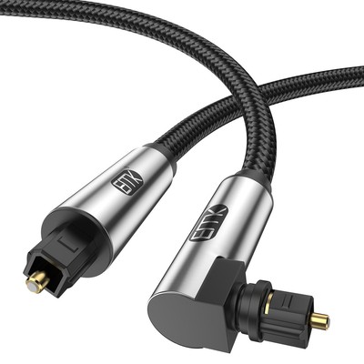 EMK 90 Degree Optical Cable 360 Rotating Fiber Optic Toslink M Audio Cable