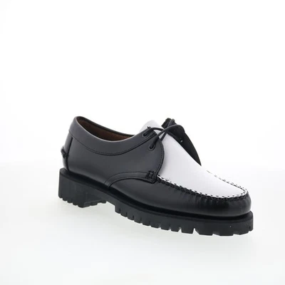 Sebago James Lug chaussures bateau pour femmes en cuir noir - Photo 1/4