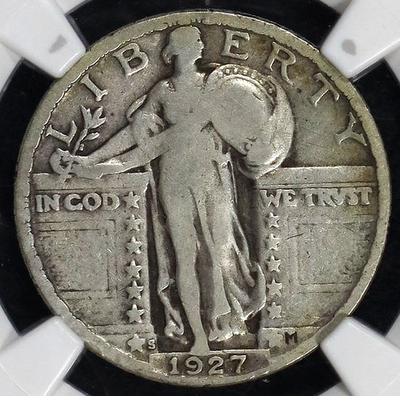 1927 S STANDING LIBERTY QUARTER NGC VERY CHOICE VG 8 NICE ORIGINAL