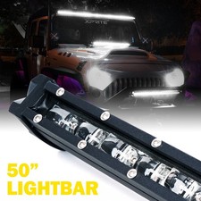 Xprite 50 Led Light Bar 240w Flood Slim Single Row Driving Off Road Utv Atv Suv