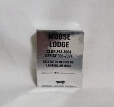 Vintage Loyal Order of Moose Lodge Matchbook Lansing Michigan Advertising Full