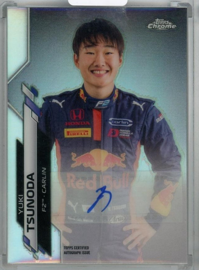 2020 Topps Chrome Formula 1 Yuki Tsunoda Chrome Auto /541