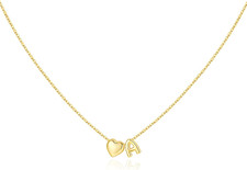 Christmas Gifts for Women Girls - 14K Gold Plated Heart Initial Necklaces for Wo
