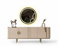 Konsole Mit Spiegel Beige Moderner Stil Elegant LuxuriöS Funktional