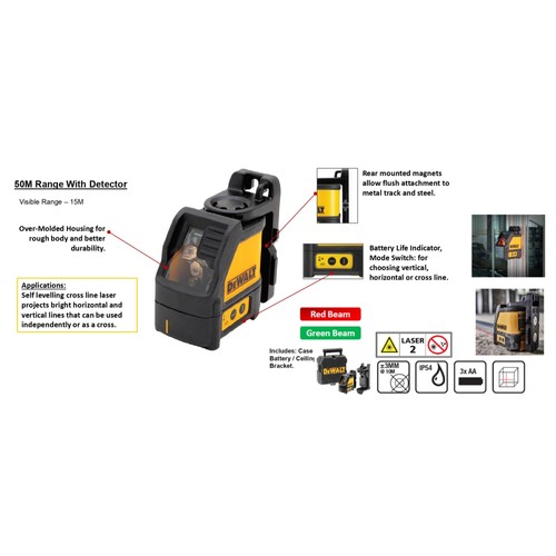 DEWALT DW088K: Präziser Doppelbündel-Laser für exakte Messungen - Bild 5 von 10