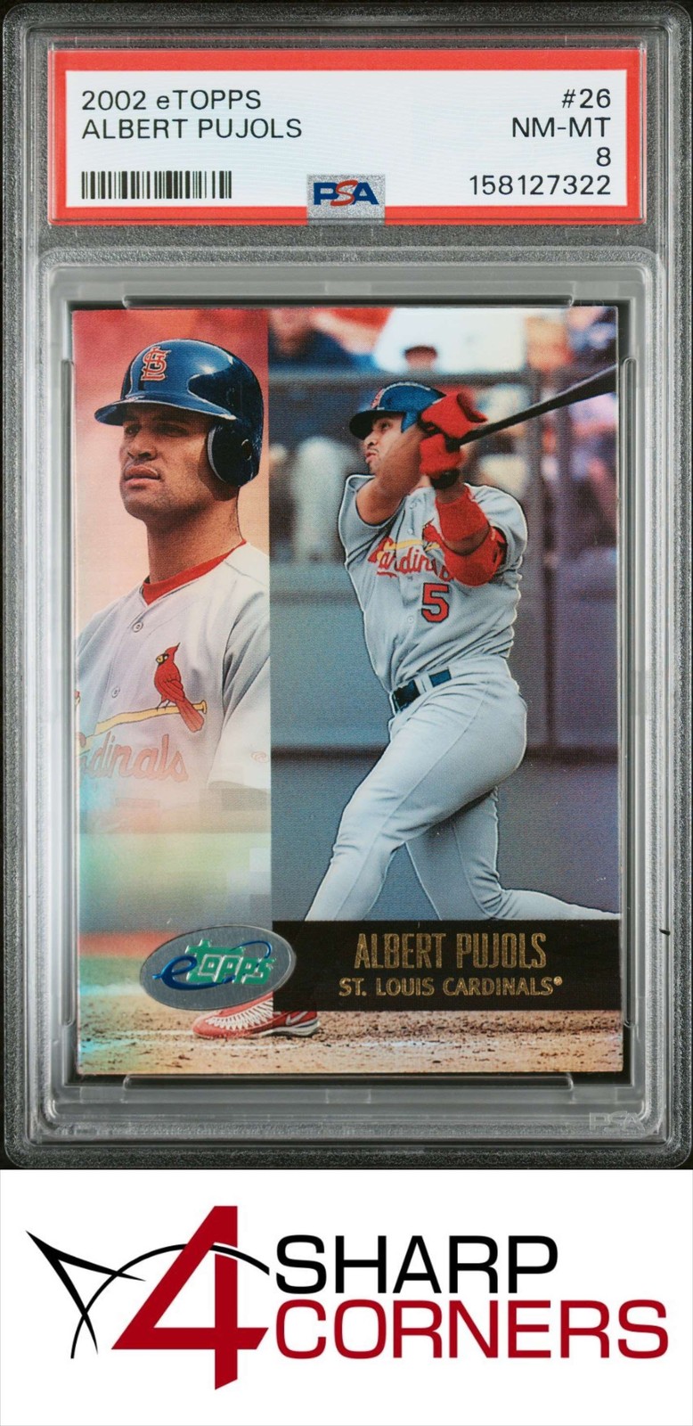 2002 eTOPPS #26 ALBERT PUJOLS CARDINALS PSA 8 view 1