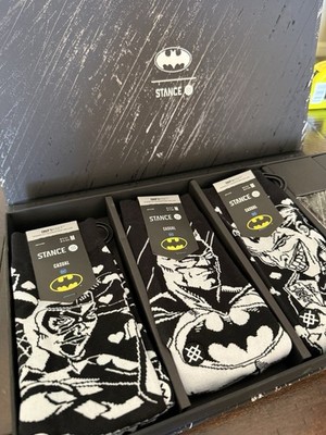 Stance Batman & Joker InfiKnit 3-Pair Crew Socks Size M Black/White