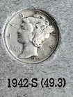 1942-S Mercury Dime 90% Silver San Francisco Mint Big US Coin Auctions NR