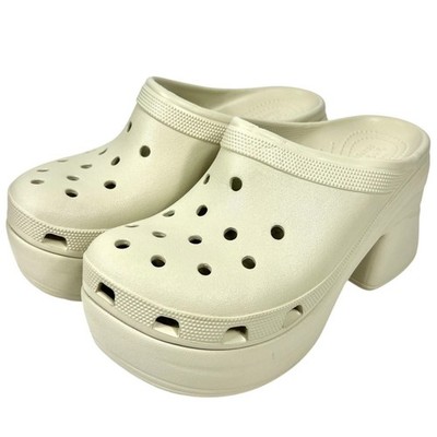 Crocs Siren Platform Clogs Shoes W10/M8 Bone Cream Glam Bratz Y2K Rave  Slip-Ons