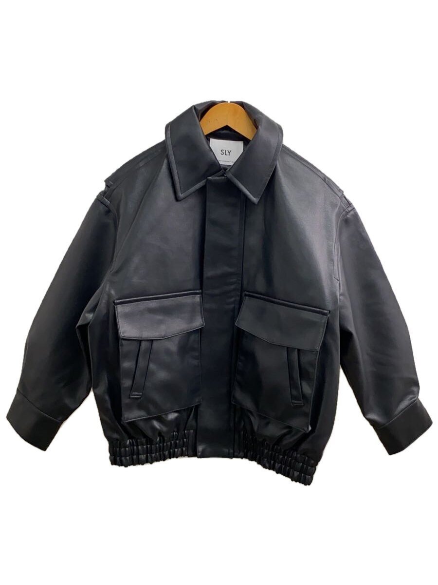 Sly 030Hay30-5161 Black Leather Jacket Size 2 Model 1266
