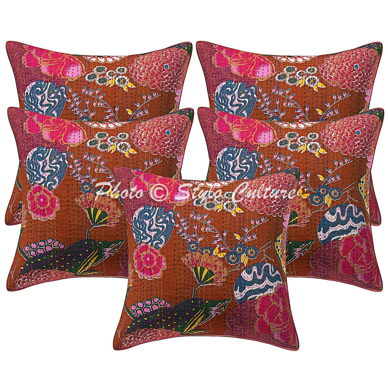 Boho Bohemian Artistic Cushion Cover Kantha Ethnic Throw Decor Pillow Cover Case