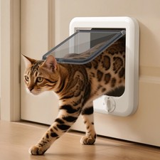Cat Door Interior Door, Push  Turn 4-Way Lock Indoor Cat Doors, Reinforced A...