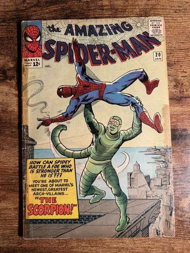 Amazing Spider-Man #20 VG KEY 1st Scorpion Marvel 1965 Silver Age W/ Pin Up!