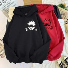 Boys Anime Hoodie Funny Jujutsu Kaisen Gojo Adult Mens Sports Pullover